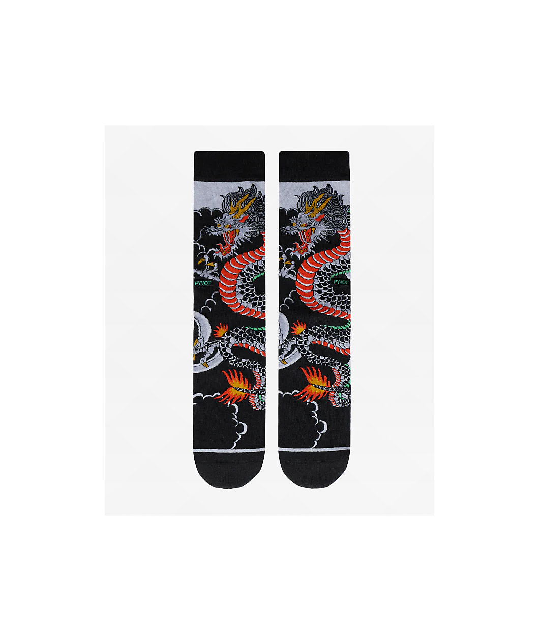 Pyvot Way Of The Dragon Black Crew Socks