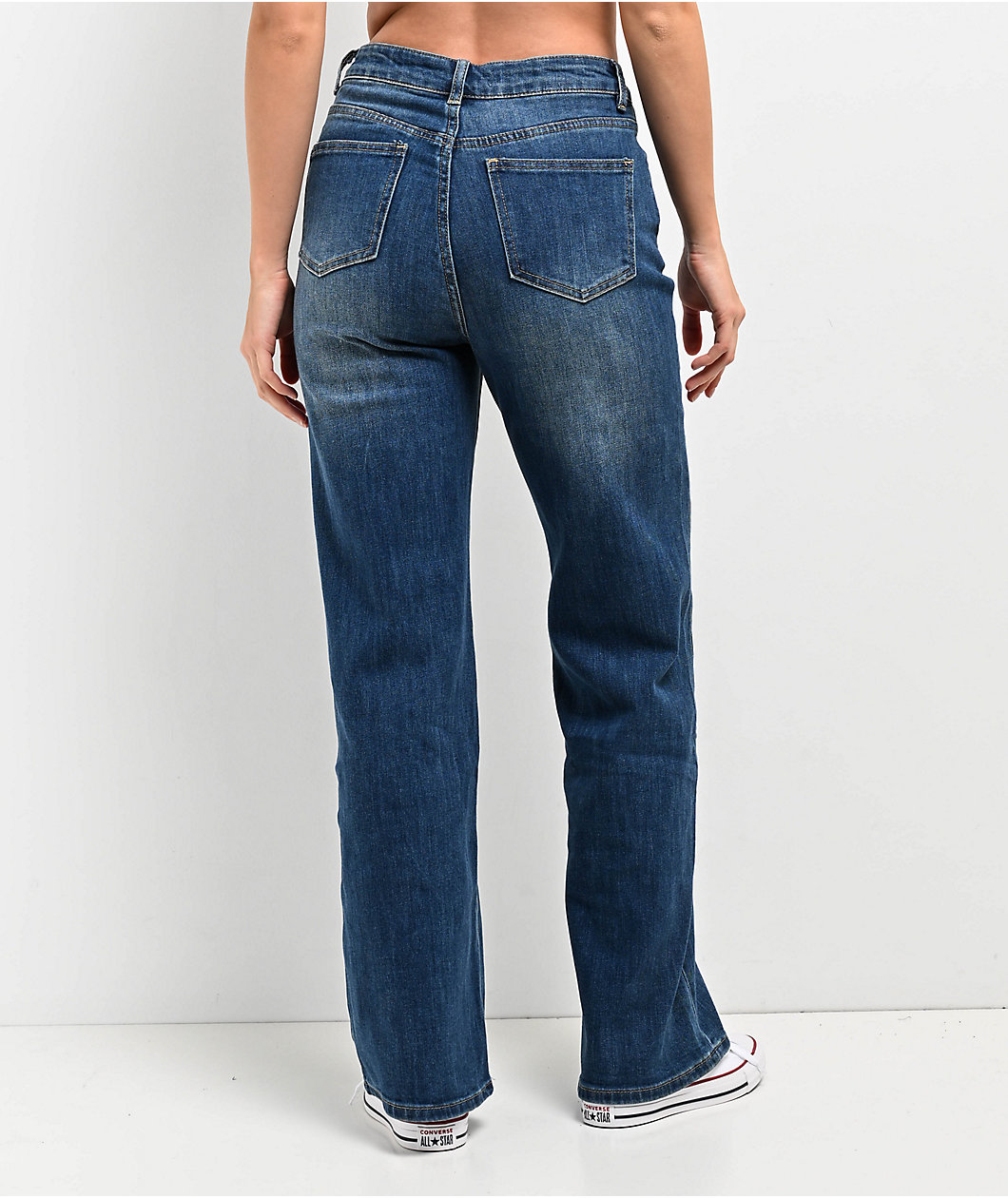 Q2 Straight Leg Basic Blue Wash Denim Jeans