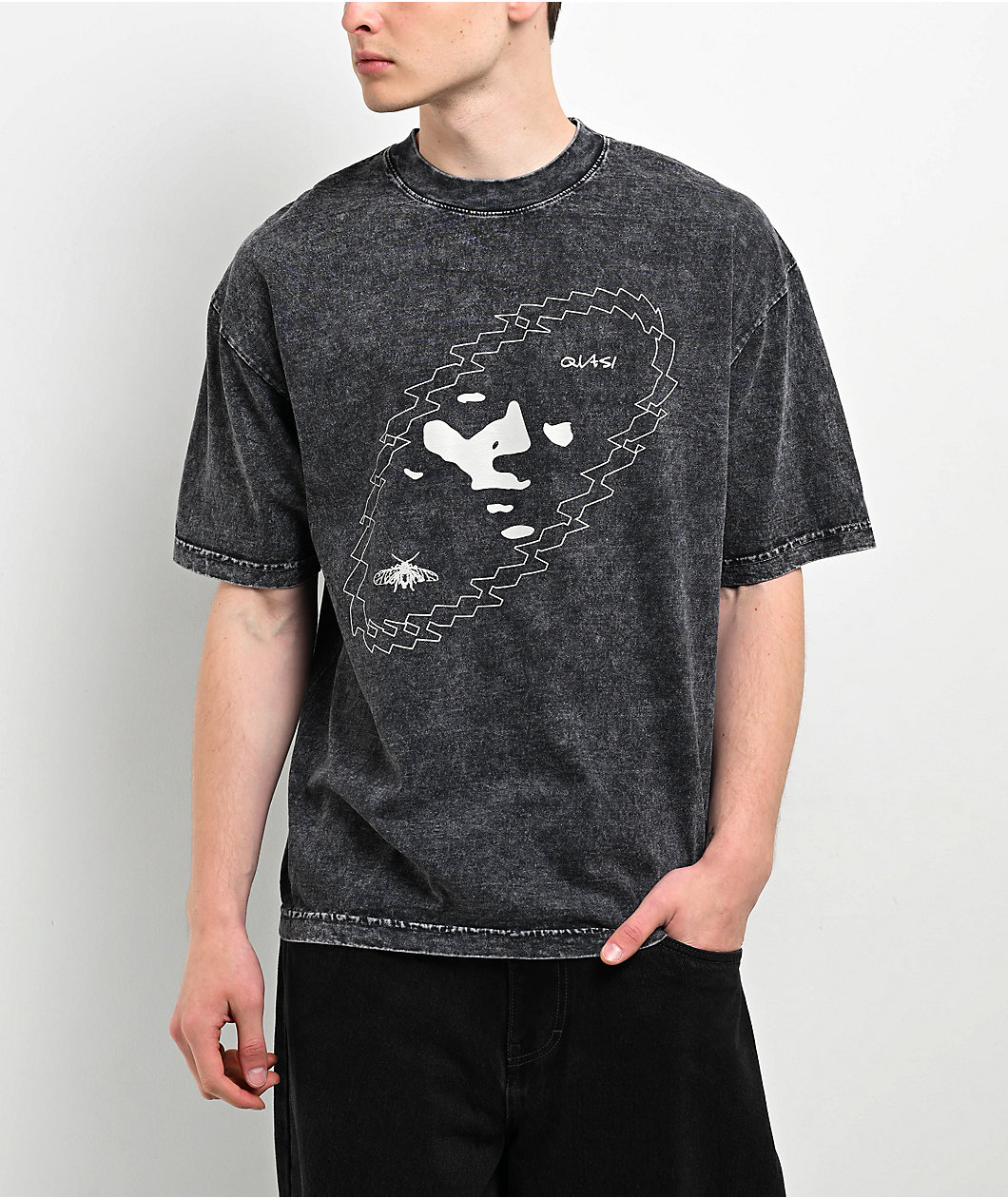 Quasi Orbital Black Wash T-Shirt