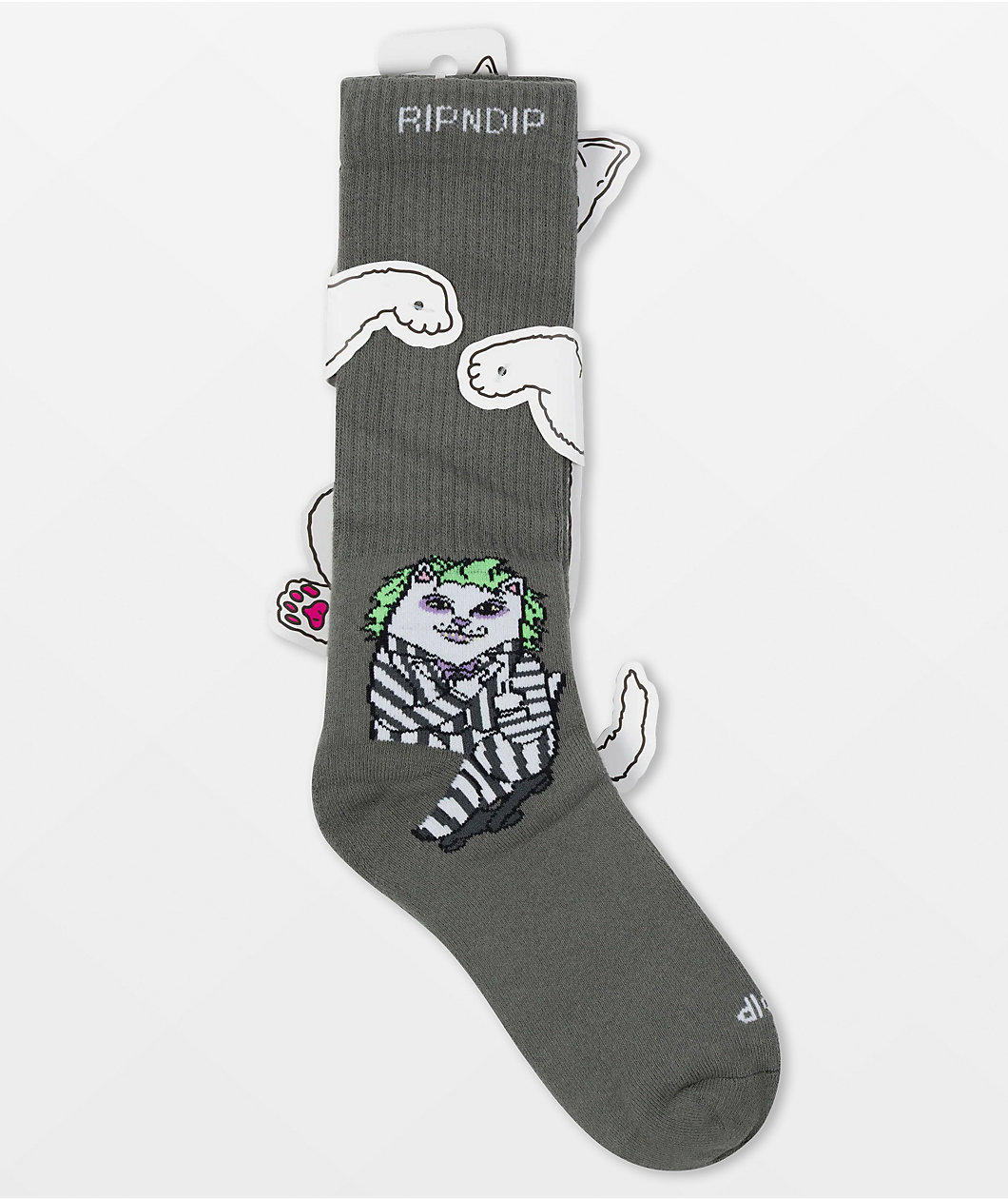 RIPNDIP Bug Drank Nerm Grey Crew Socks