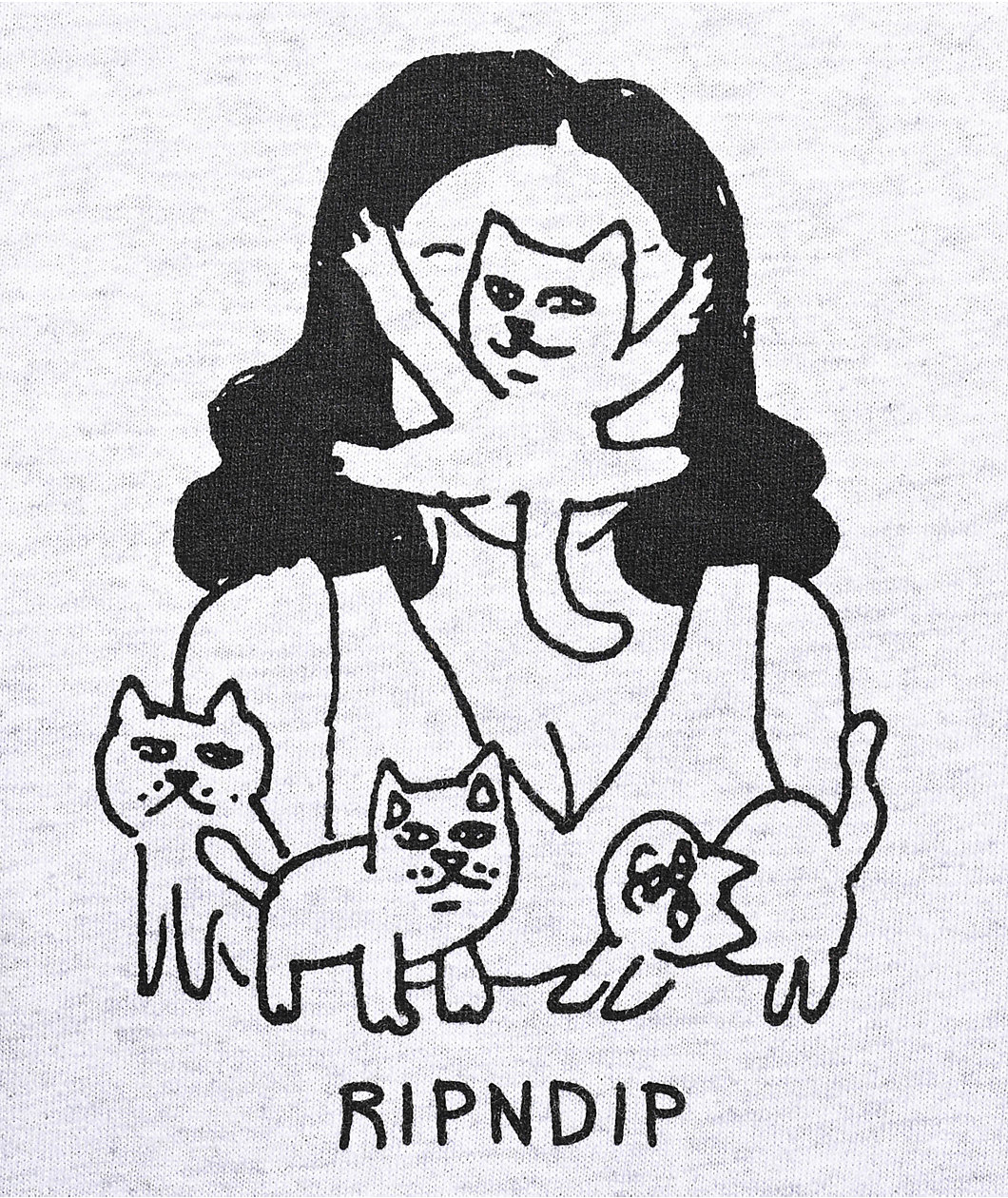 RIPNDIP Cat Lady Grey T-Shirt