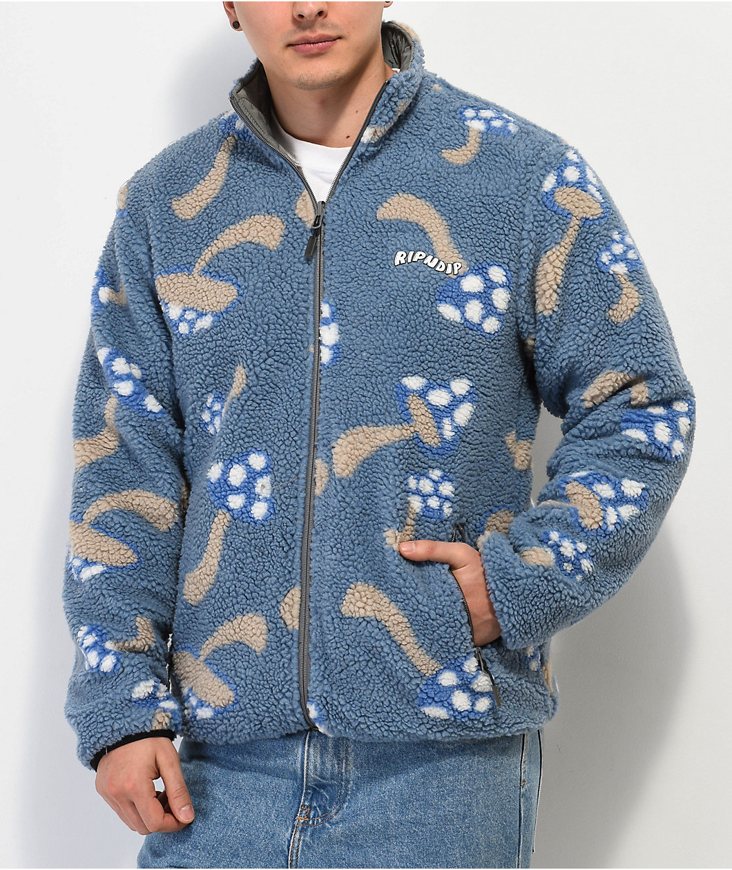 RIPNDIP Euphoria Grey Reversible Fleece Jacket