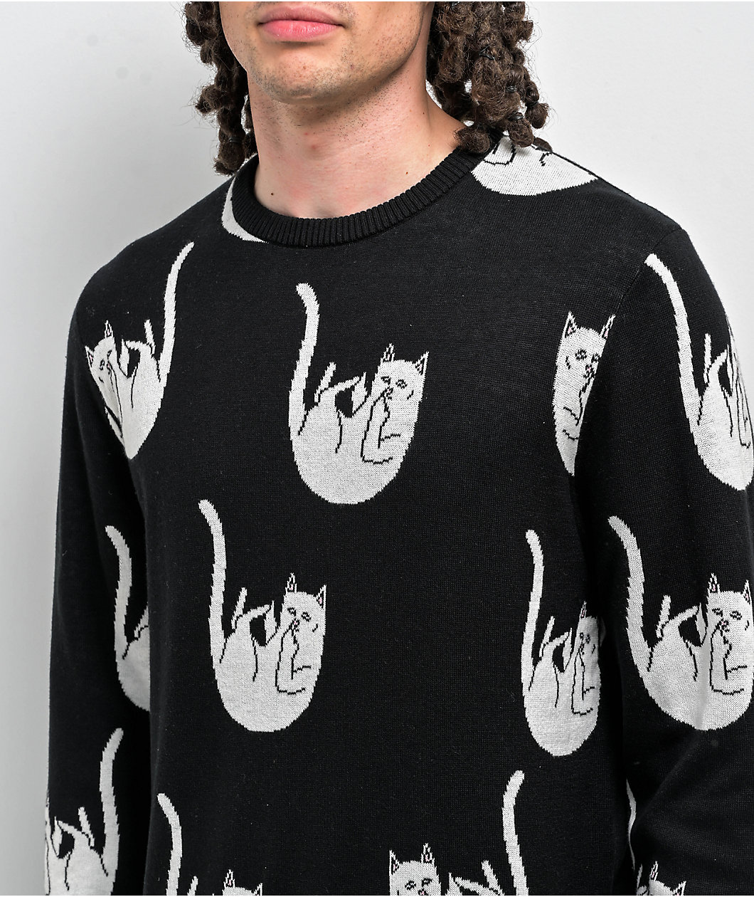 RIPNDIP Falling Nerm Black Knit Sweater