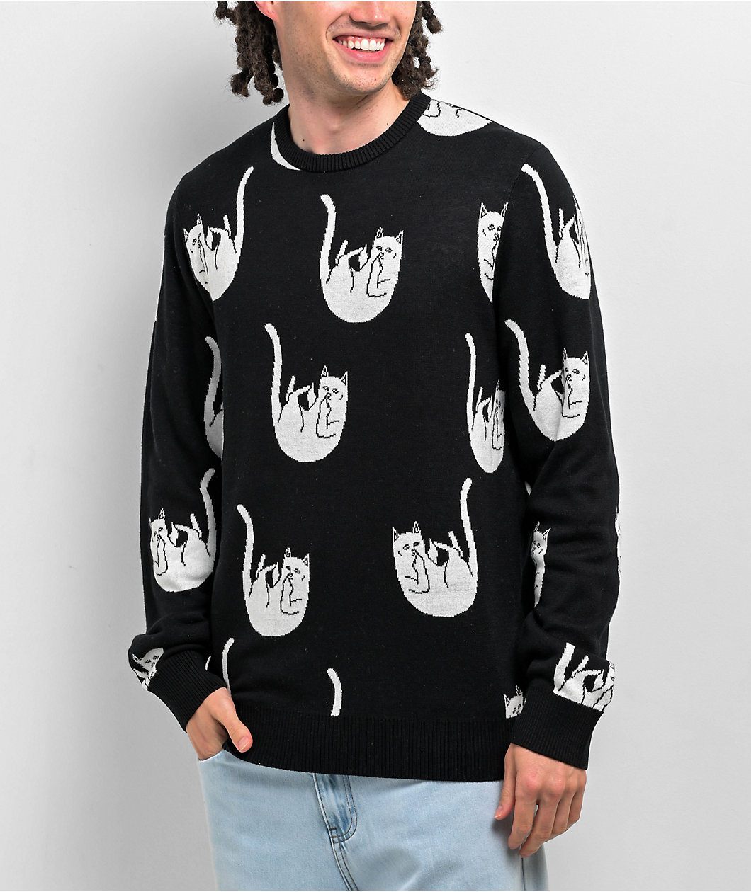 RIPNDIP Falling Nerm Black Knit Sweater