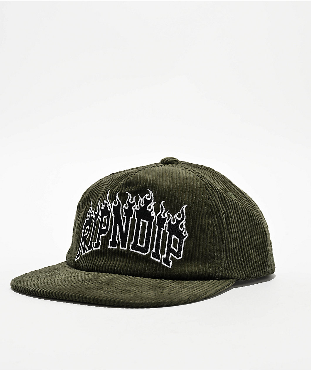 RIPNDIP Fire Spirit Green Corduroy Snapback