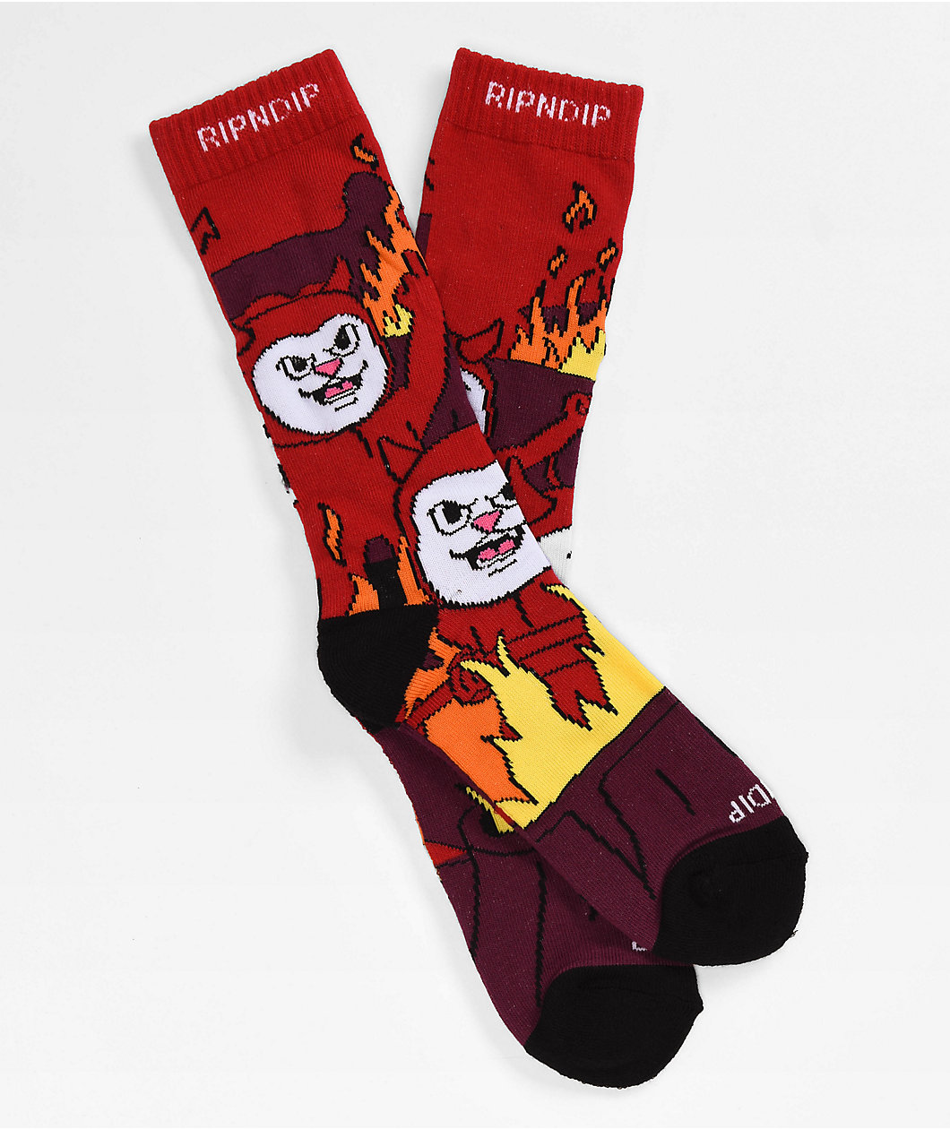 RIPNDIP Heaven On Earth Red Crew Socks