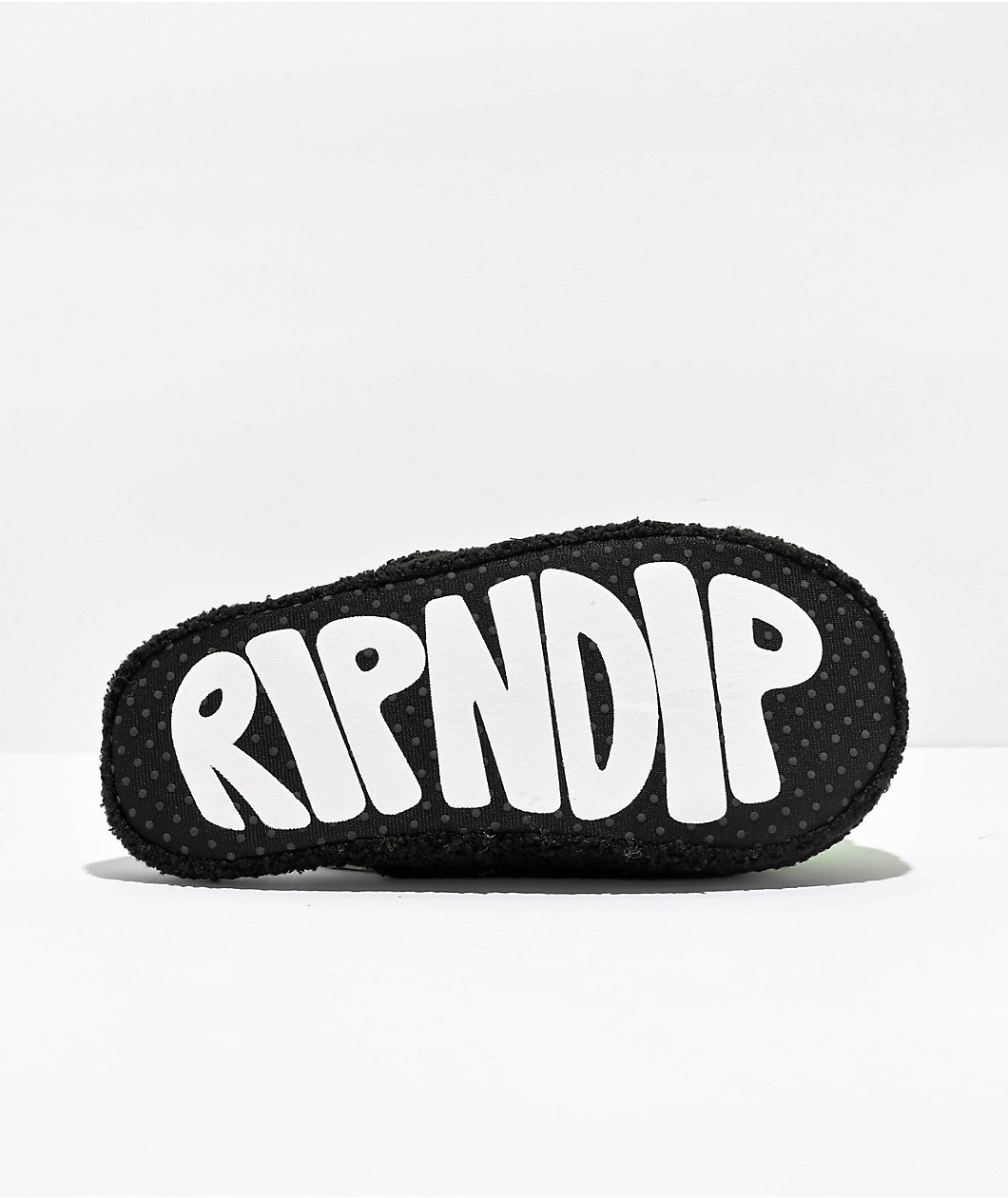 RIPNDIP Lord Alien Face Plush Black Slippers