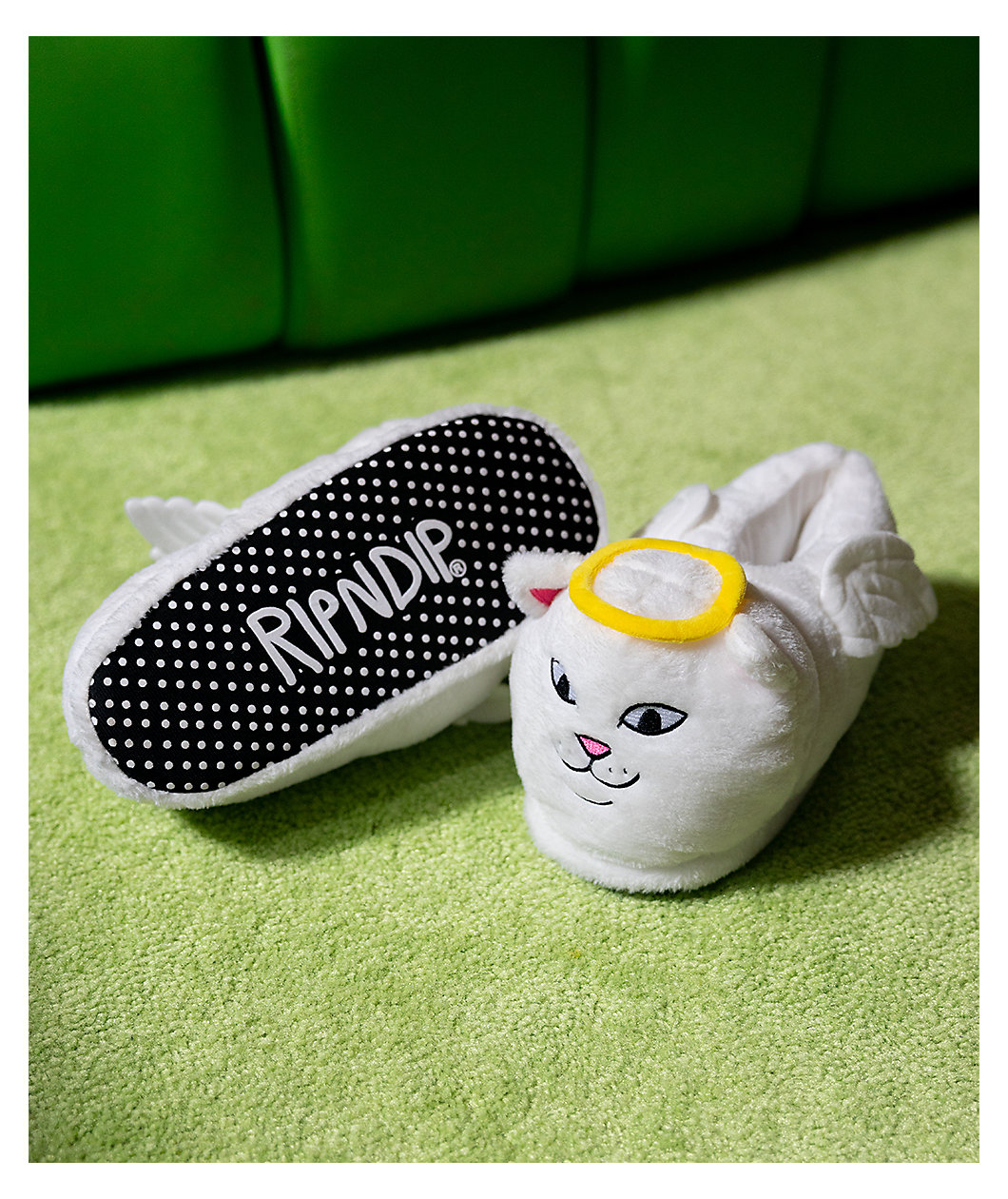 RIPNDIP Lord Angel White Plush Slippers