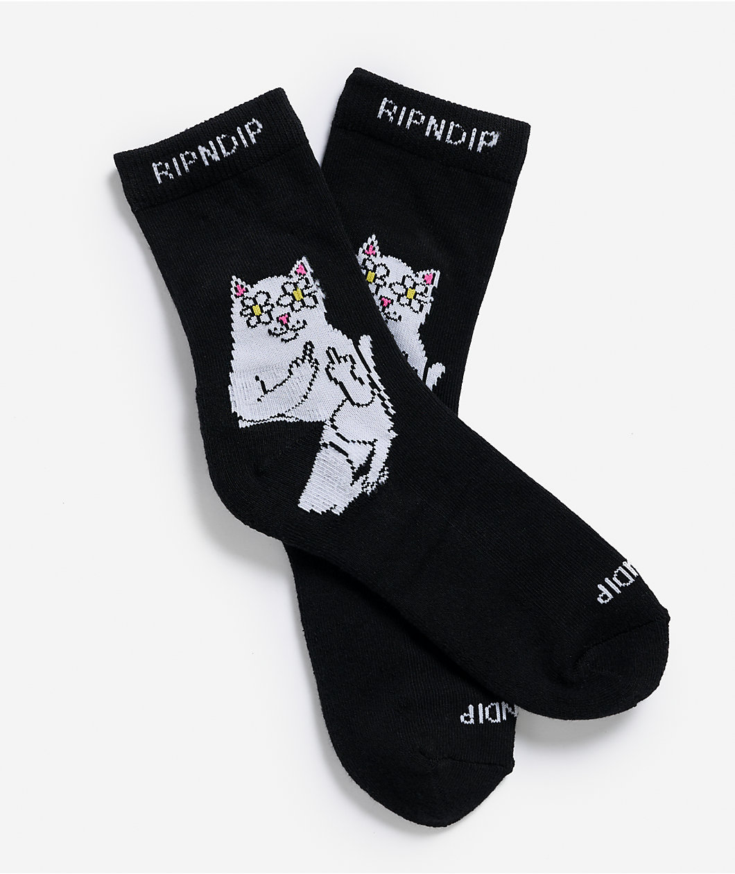 RIPNDIP Lord Blossom Black Crew Socks