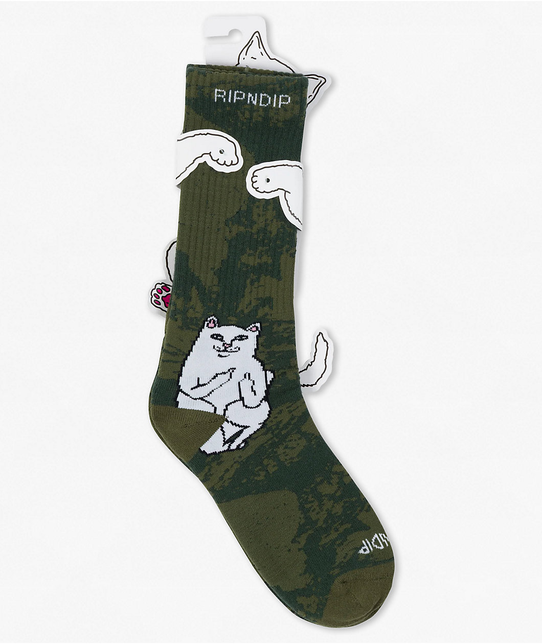 RIPNDIP Lord Nermal Forest Camo Crew Socks