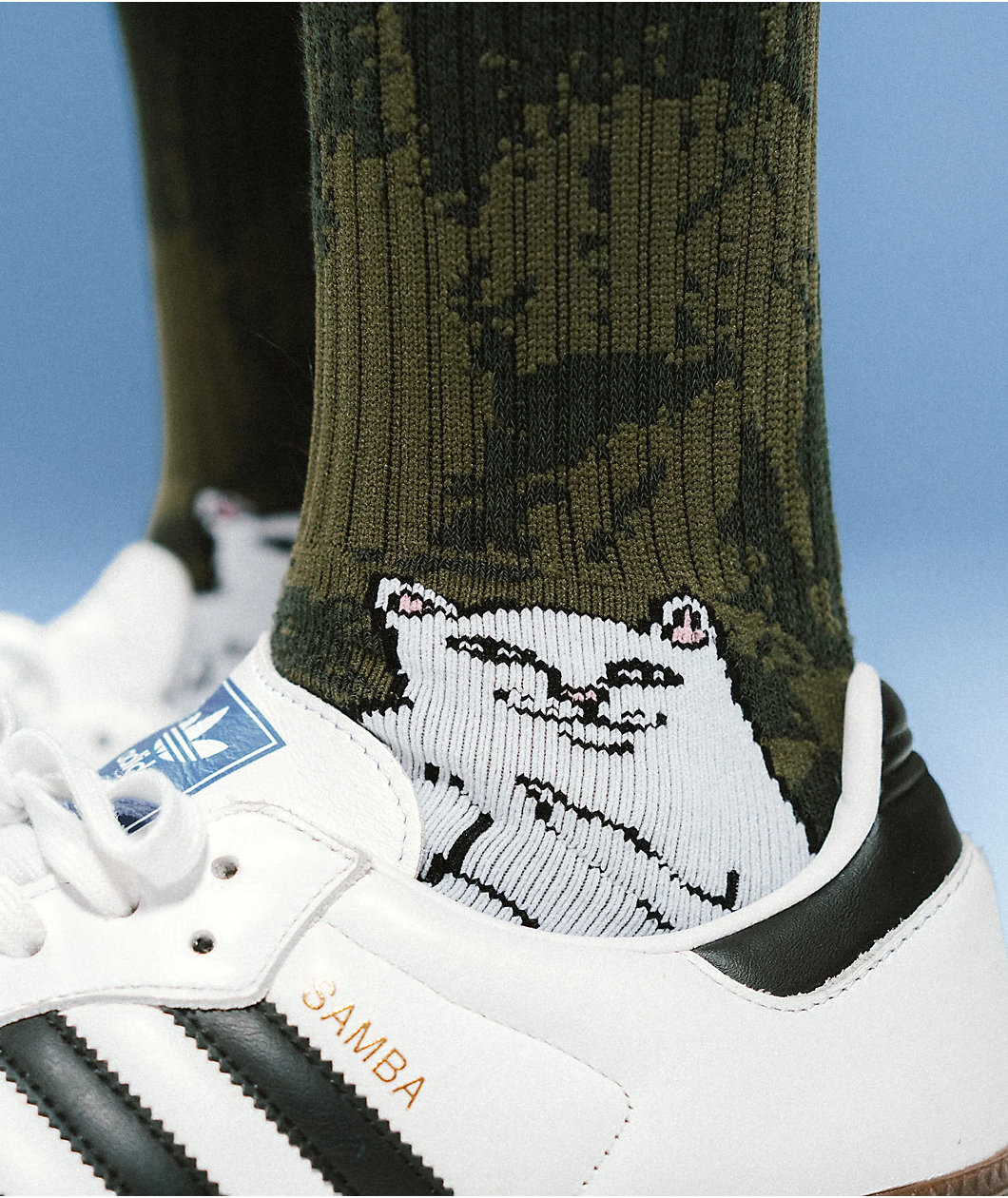 RIPNDIP Lord Nermal Forest Camo Crew Socks