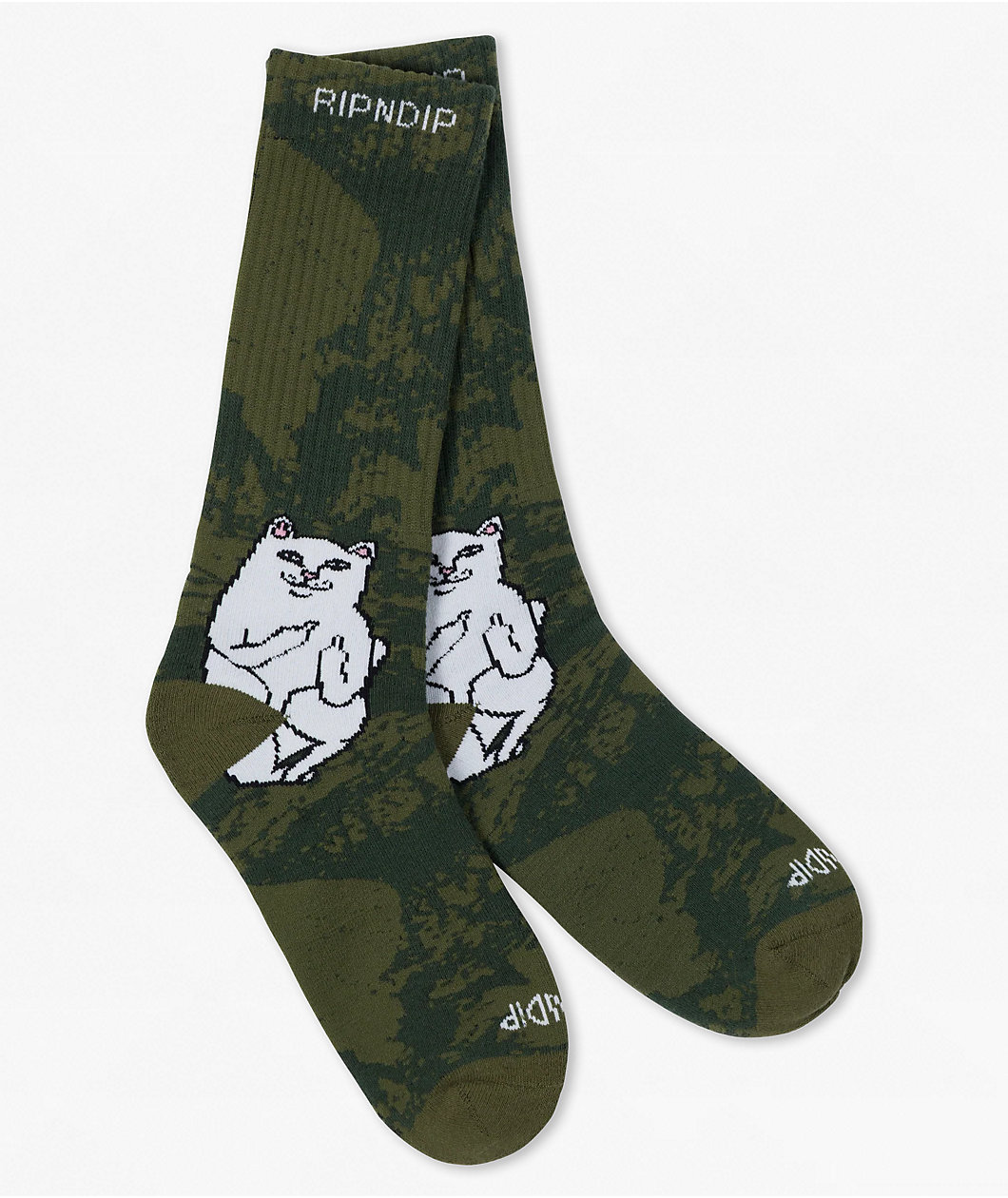 RIPNDIP Lord Nermal Forest Camo Crew Socks