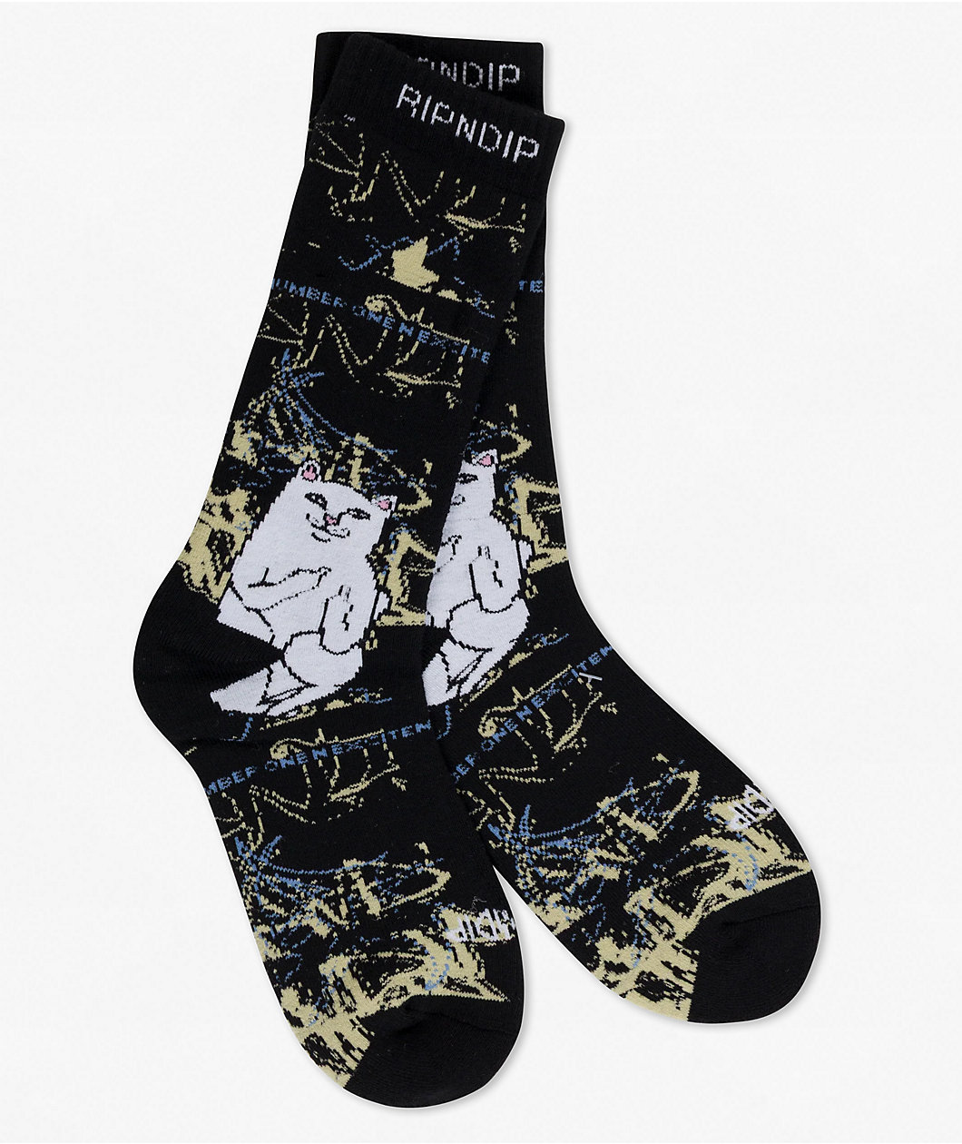 RIPNDIP Lord Nermal Madness Black Crew Socks