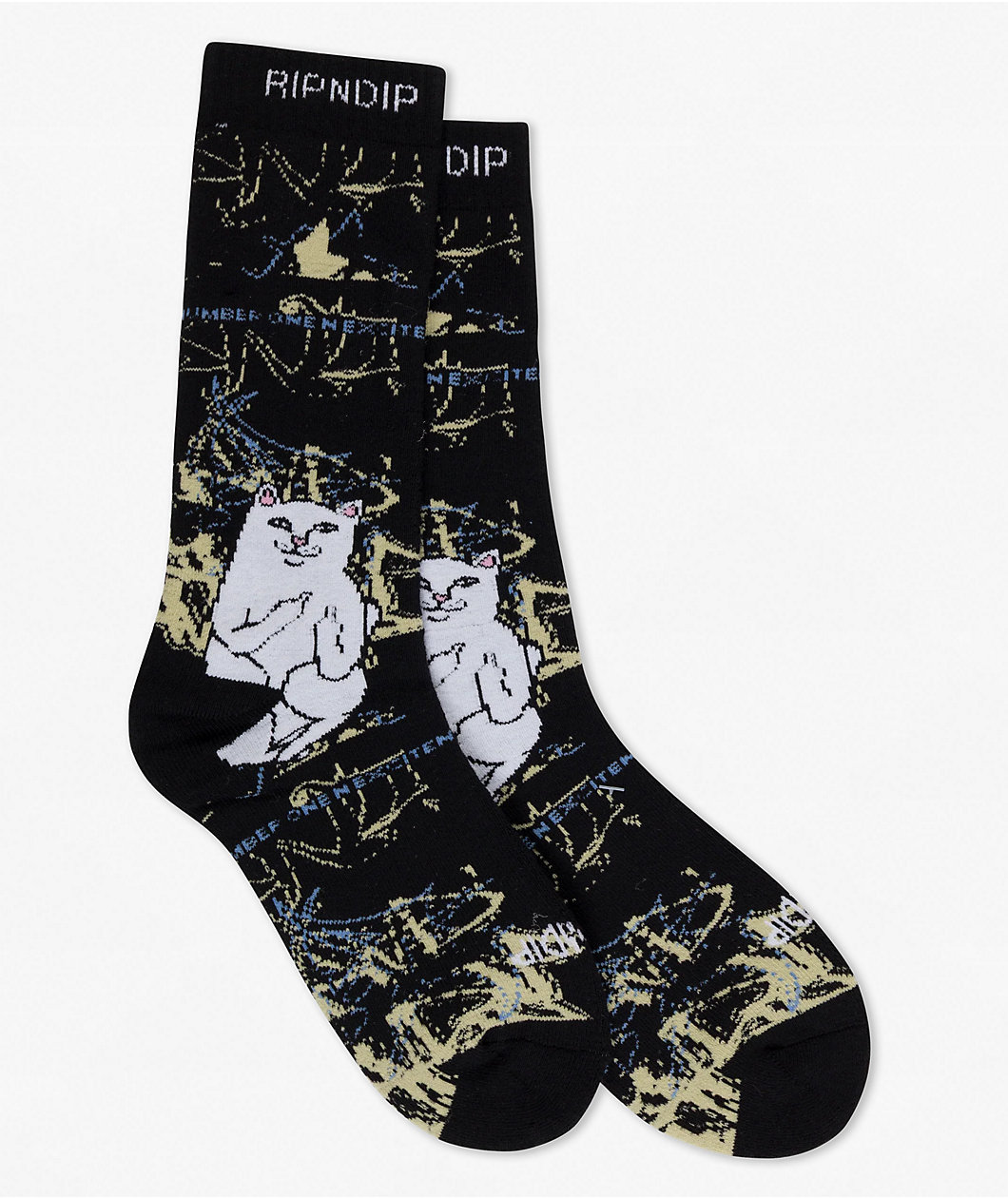RIPNDIP Lord Nermal Madness Black Crew Socks