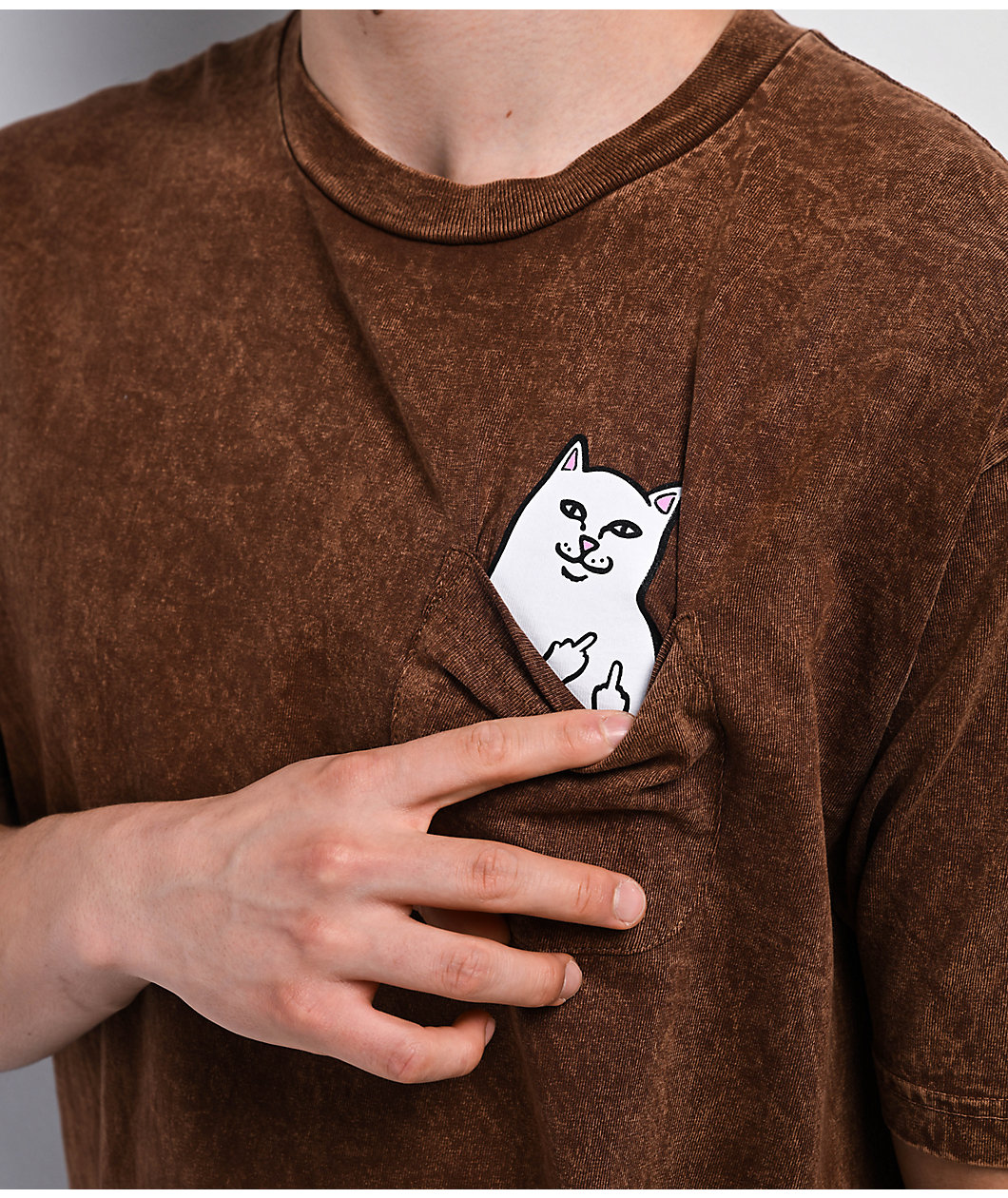 RIPNDIP Lord Nermal Pocket Brown Wash T-Shirt