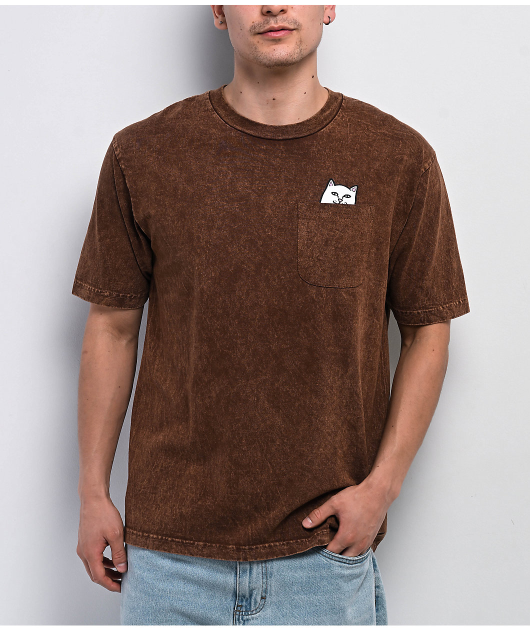 RIPNDIP Lord Nermal Pocket Brown Wash T-Shirt