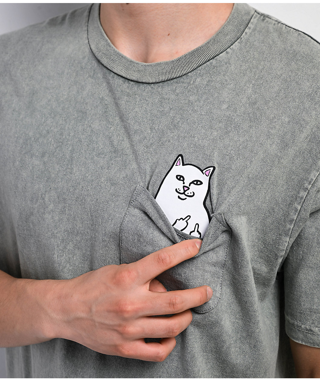 RIPNDIP Lord Nermal Pocket Sage Wash T-Shirt