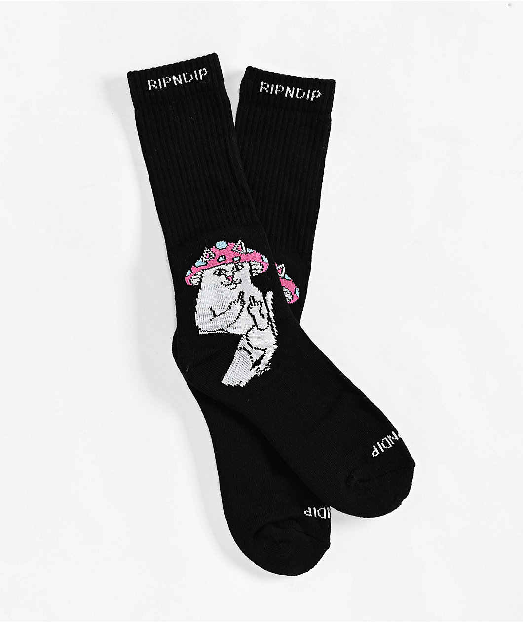 RIPNDIP Lord Shroomy Black Crew Socks