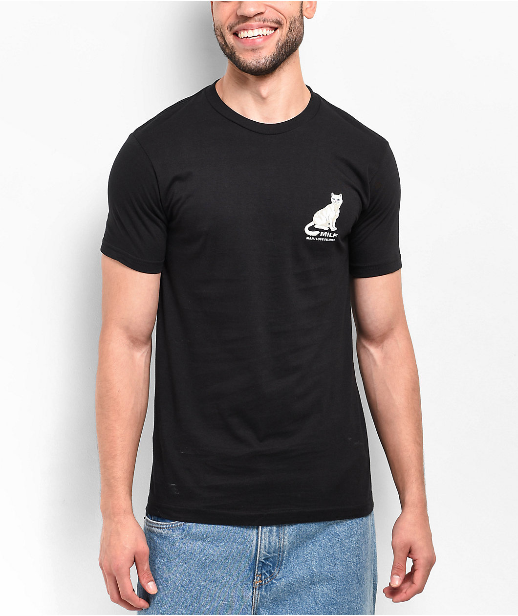 RIPNDIP Man I Love Felines Black T-Shirt