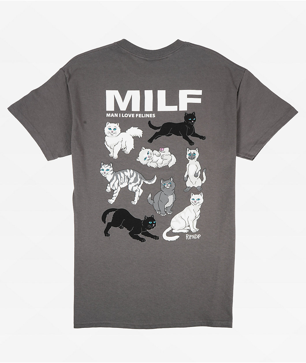 RIPNDIP Man I Love Felines Grey T-Shirt