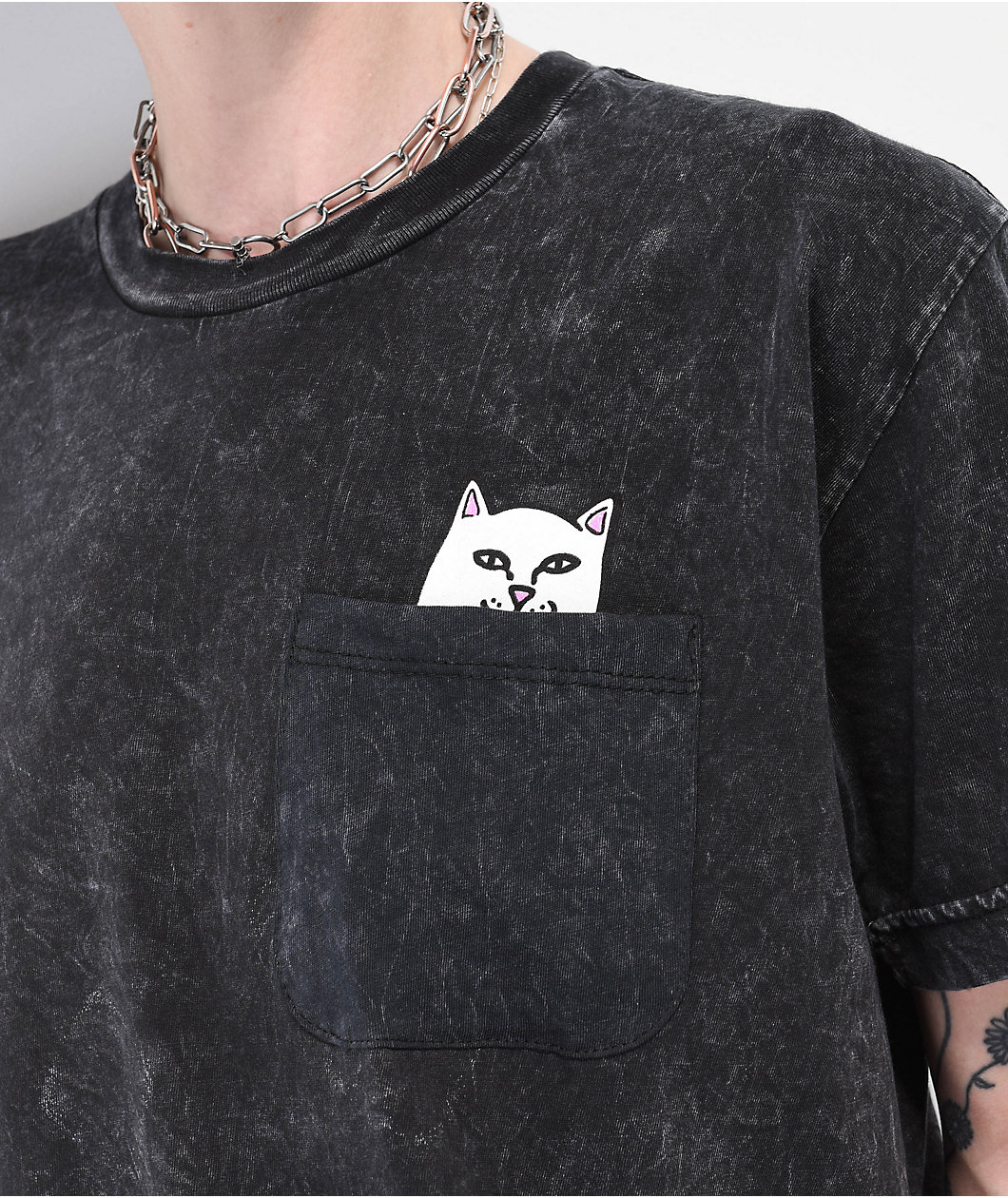 RIPNDIP Nermal BF Black Wash Pocket T-Shirt
