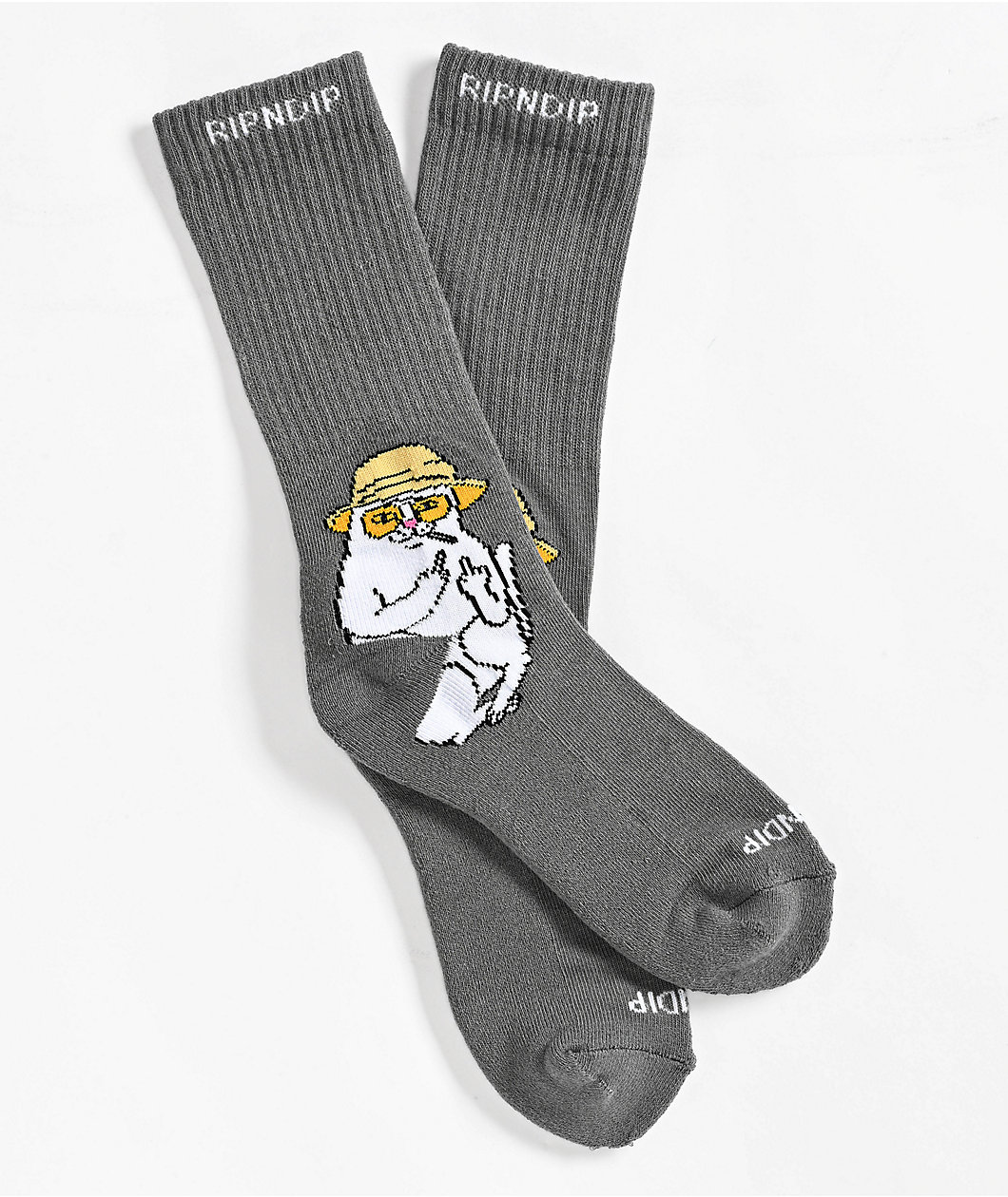 RIPNDIP Nermal S. Thompson Grey Crew Socks