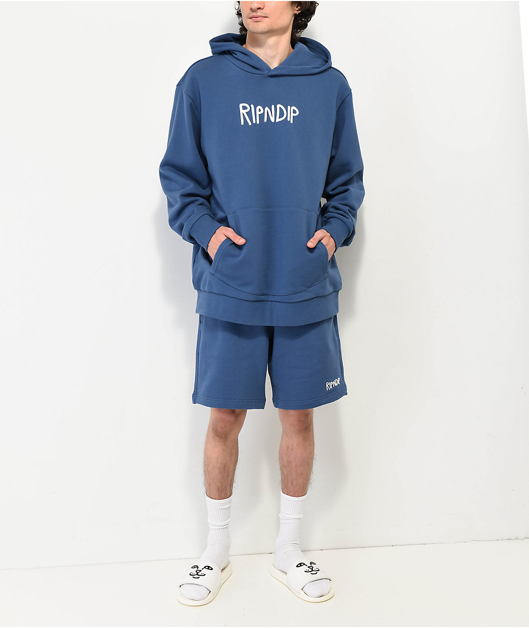 RIPNDIP Peek-A-Nerm Blue Sweat Shorts