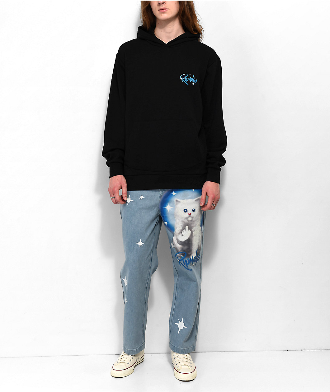 RIPNDIP Sprinkles Wide Leg Blue Denim Jeans