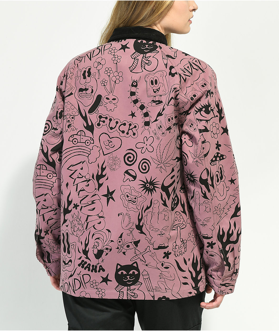 RIPNDIP We Dont Care Mauve Coaches Jacket