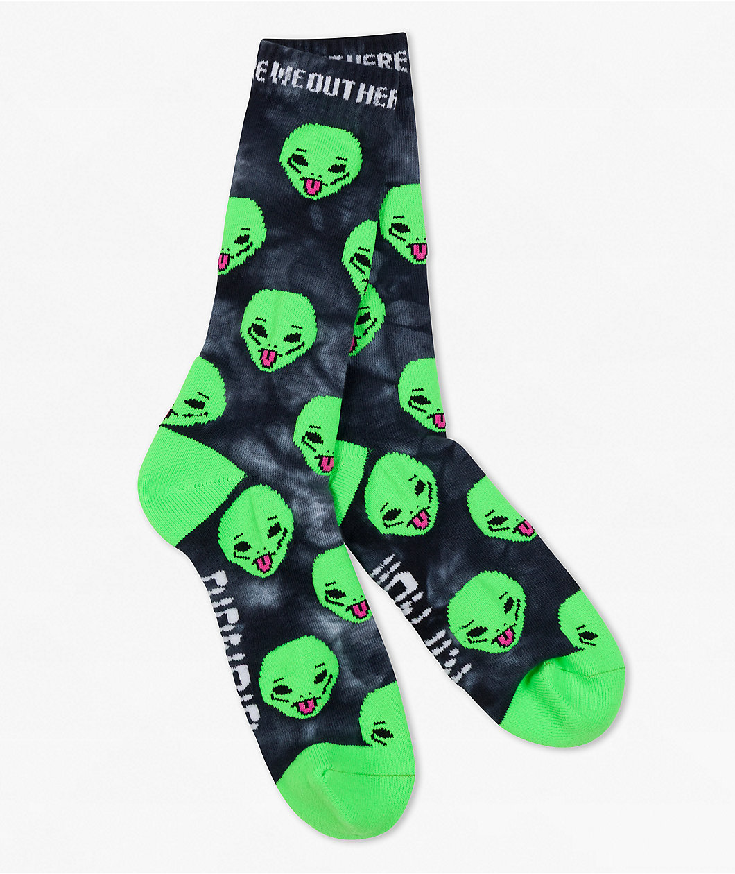 RIPNDIP We Out Here Black Wash Crew Socks
