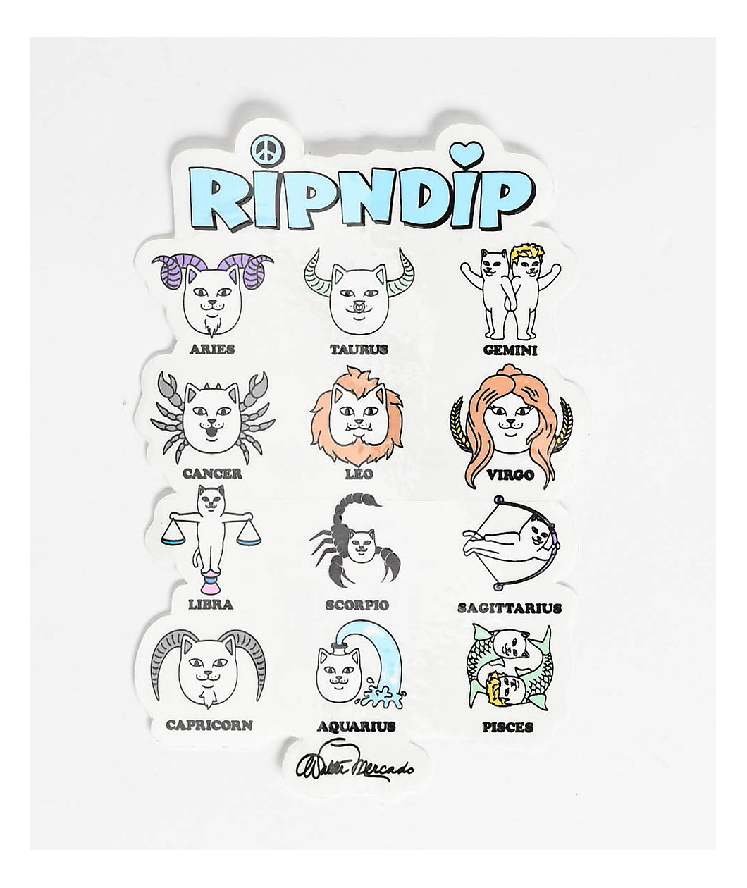 RIPNDIP Zodiac Sticker