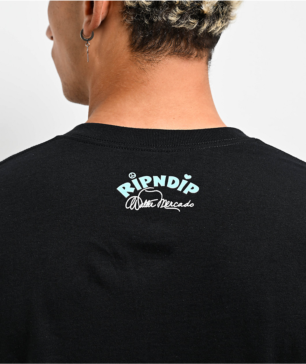 RIPNDIP x Walter Mercado Lord Nermal Mucho Mucho Amor Black Pocket T-Shirt