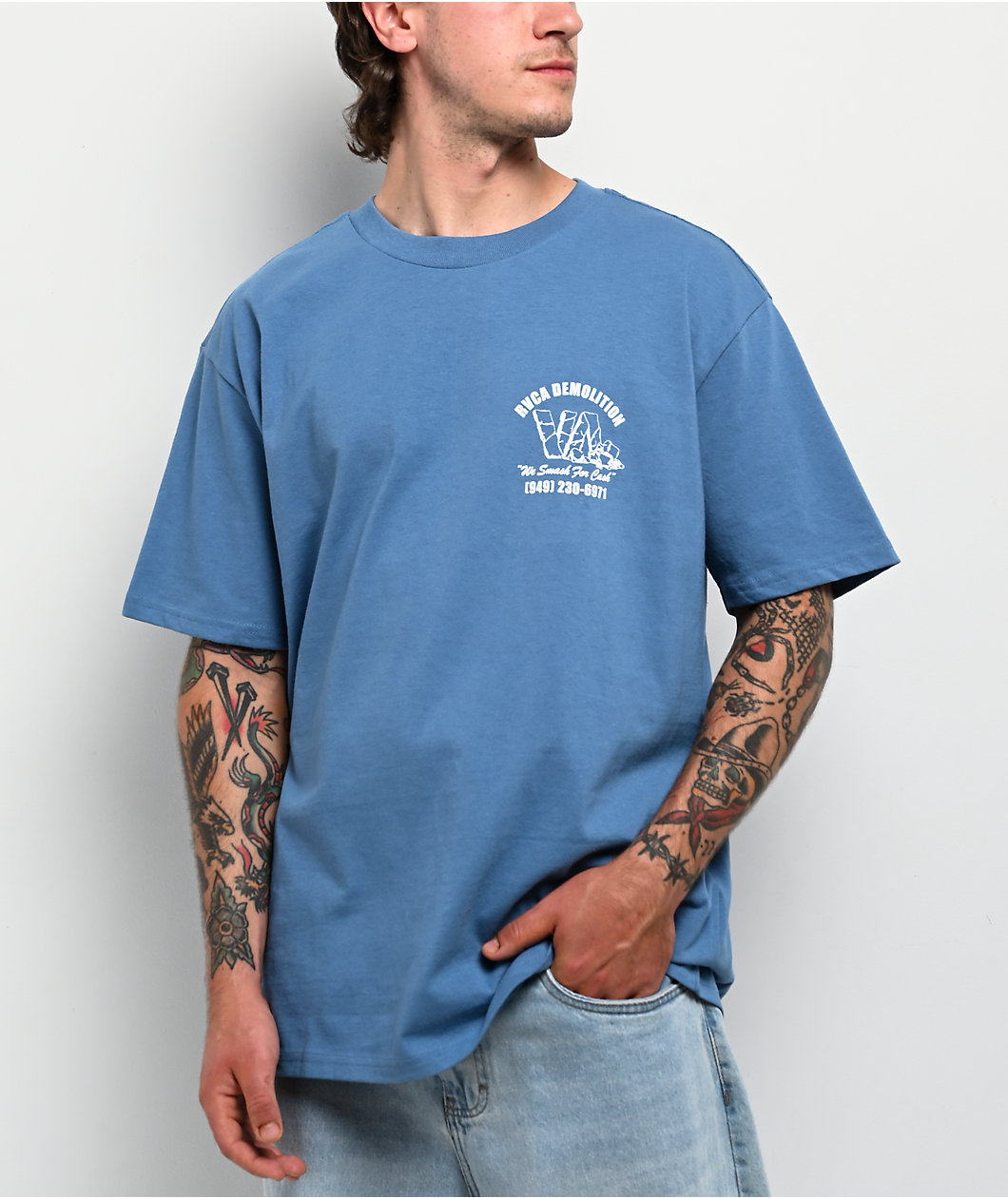 RVCA Demo Blue T-Shirt