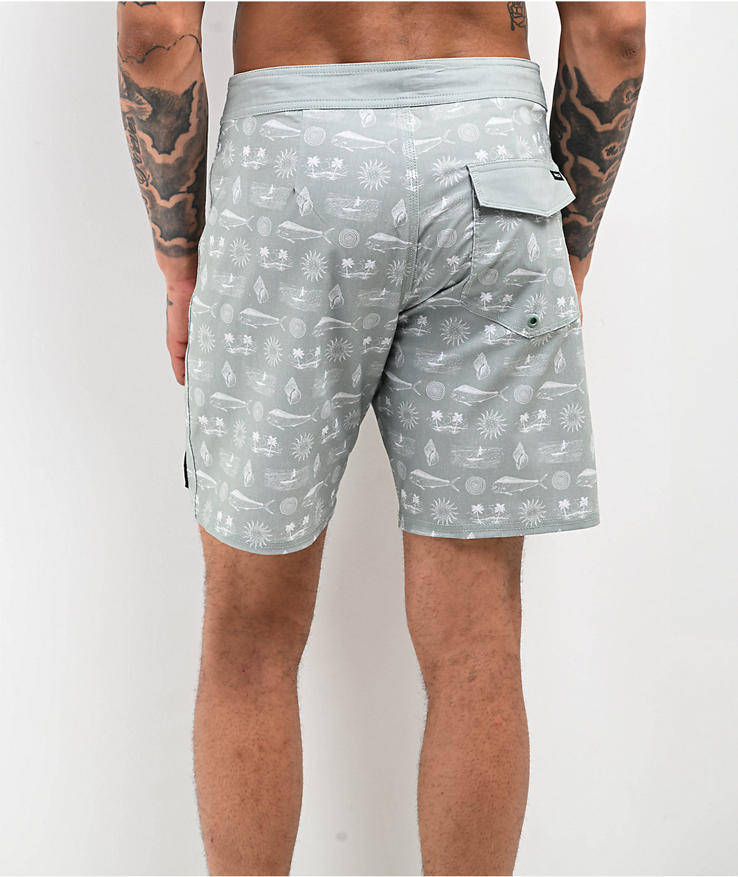 RVCA Dorado Hemp Stretch Green Haze Board Shorts