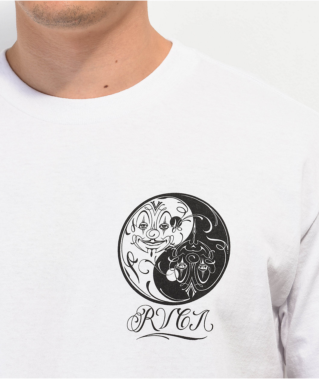 RVCA Mister Cartoon Yin Yang White T-Shirt