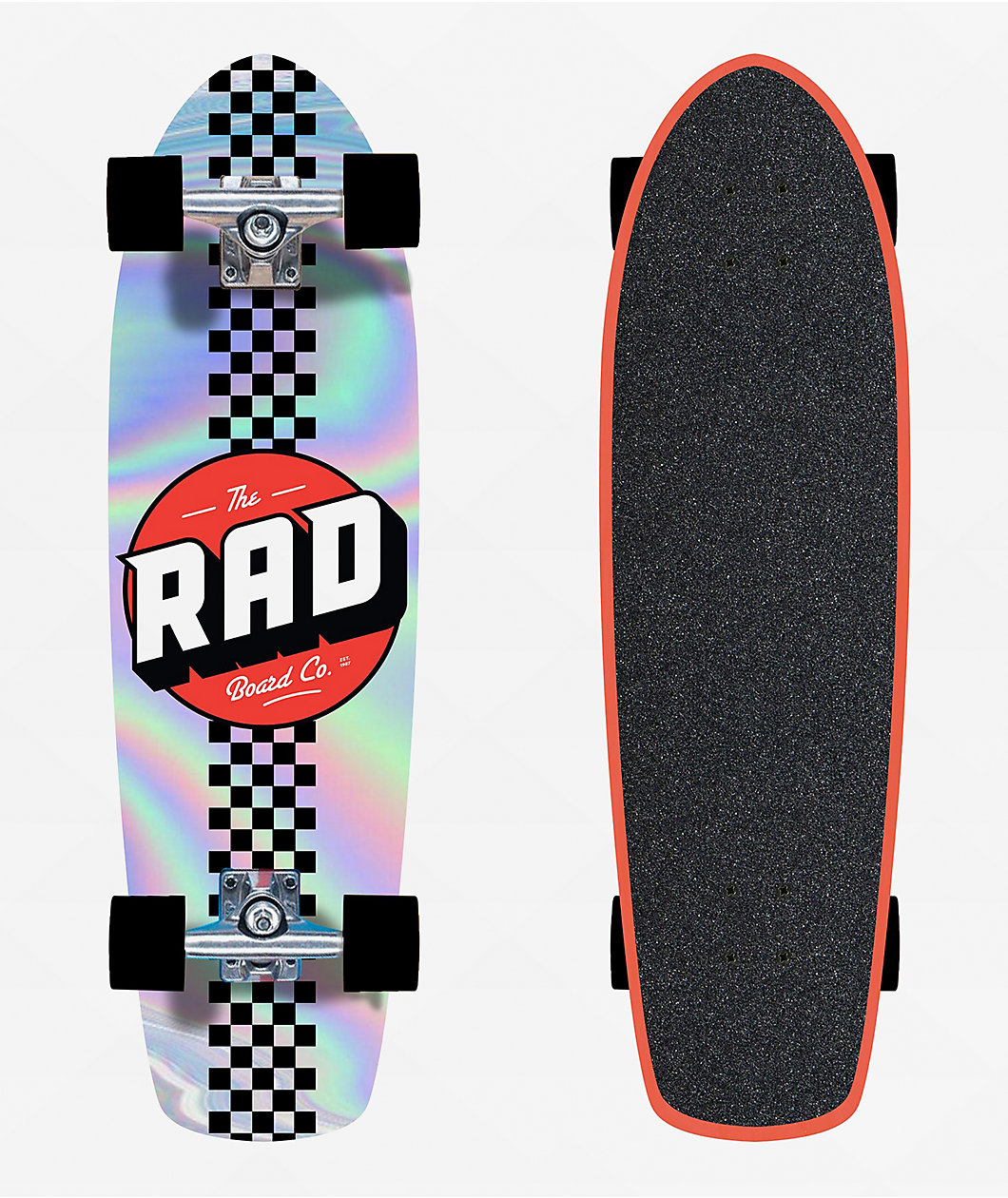 Rad Retro Roller Checkers 28" Cruiser Skateboard Complete