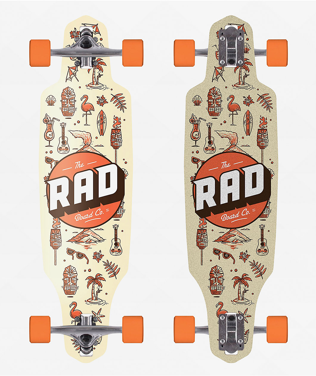 Rad Tiki Wallpaper 36" Drop Through Longboard Complete