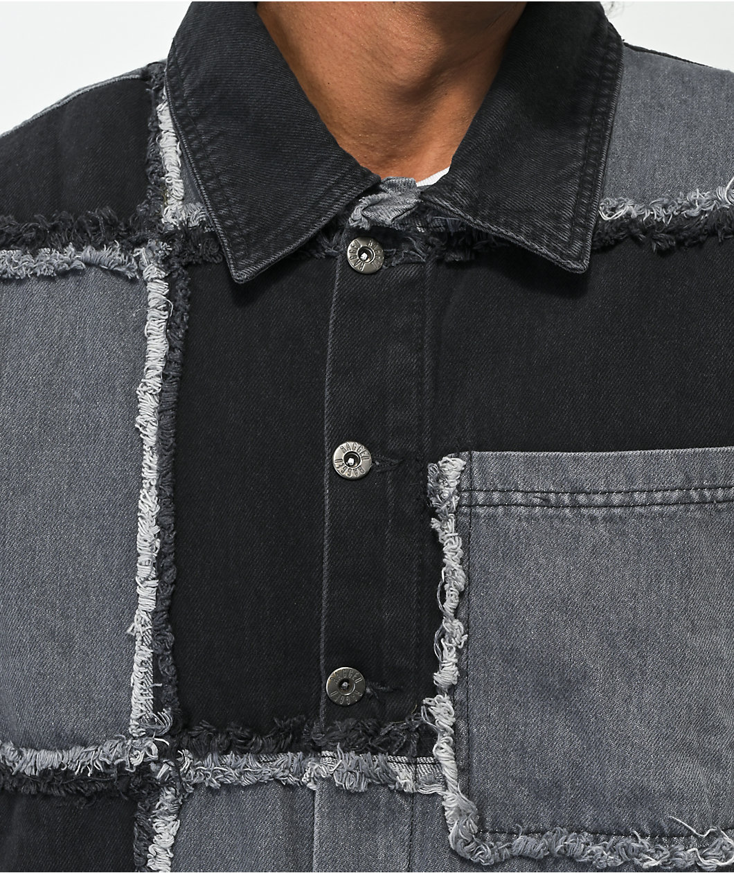 Ragged Priest Black & Grey Patch Denim Jacket