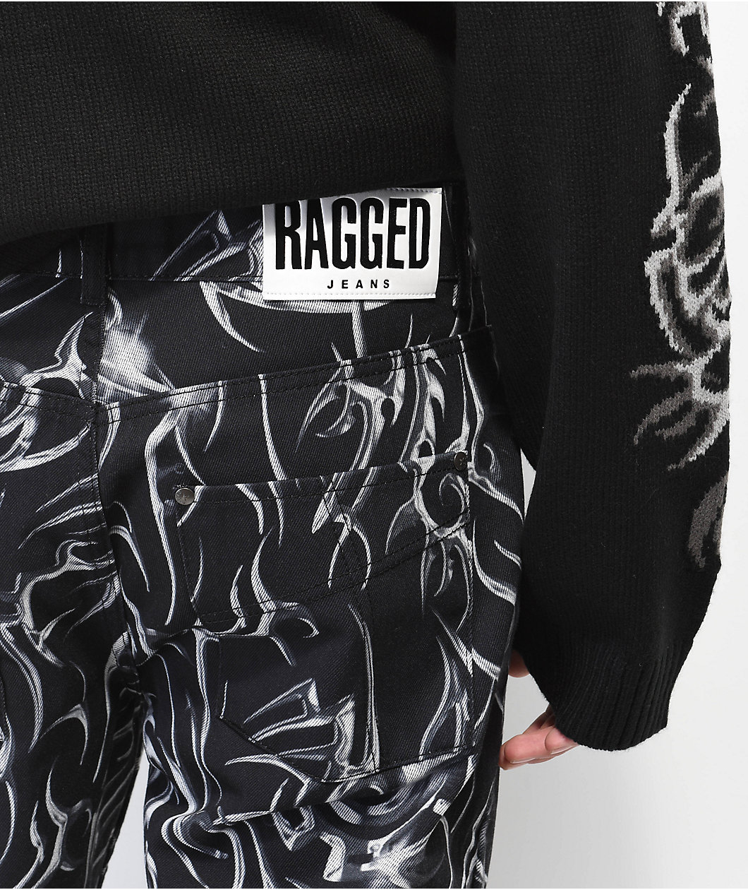 Ragged Priest Tribal Print Black Jeans