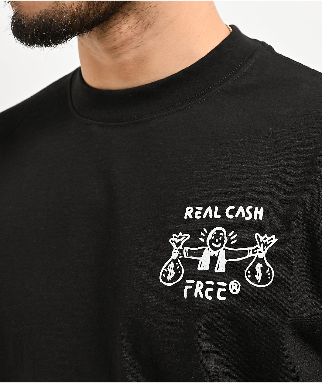 Real Buy Cash Free Black T-Shirt