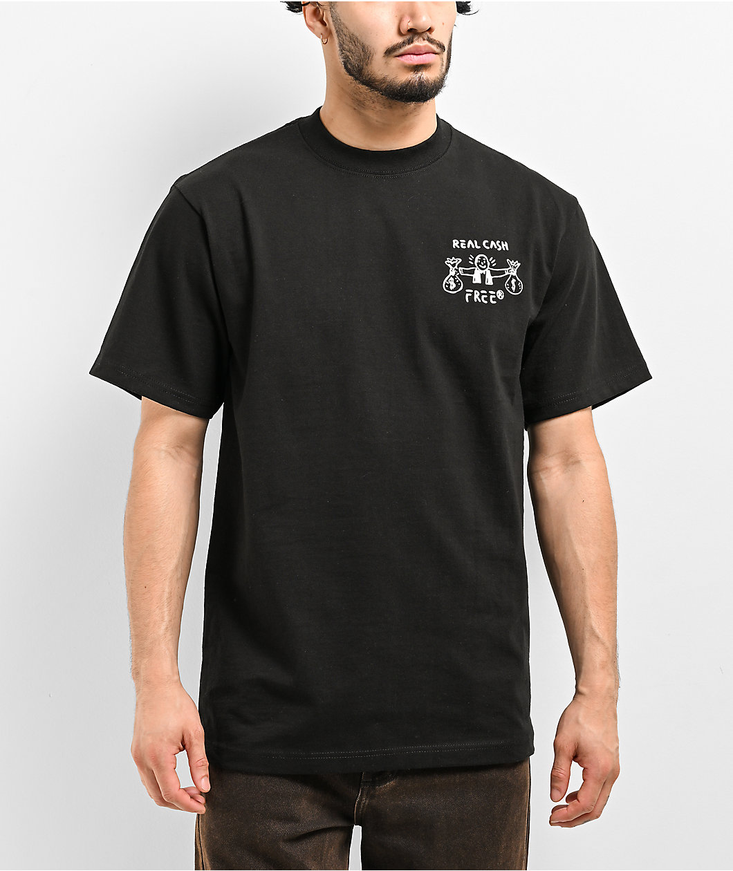 Real Buy Cash Free Black T-Shirt