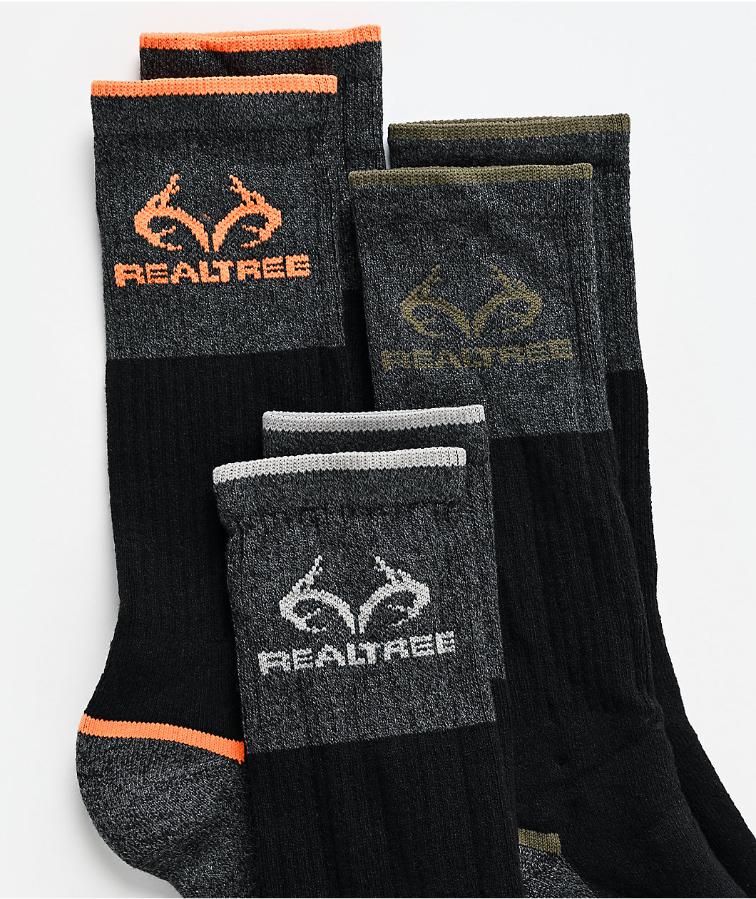 Realtree 6 Pack Grey Crew Socks