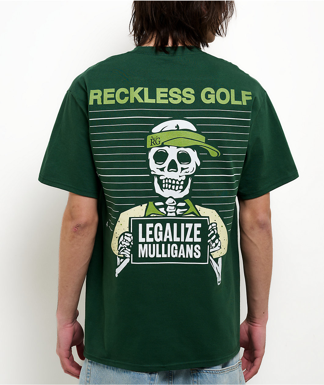Reckless Golf by CBoysTV Legalize Mulligans Green T-Shirt