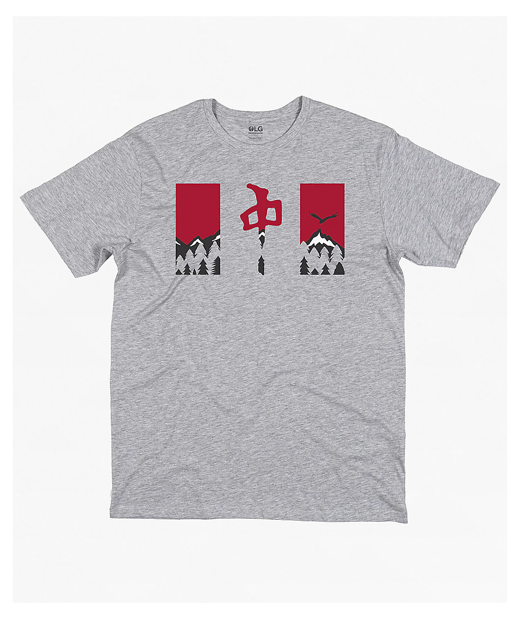 Red Dragon Nature Flag Grey T-Shirt
