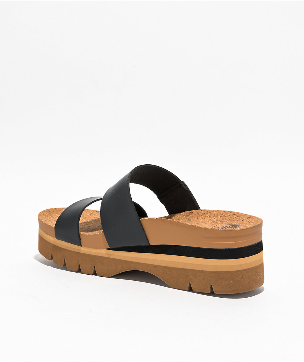 Reef Cushion Vista Hi Black Sandals