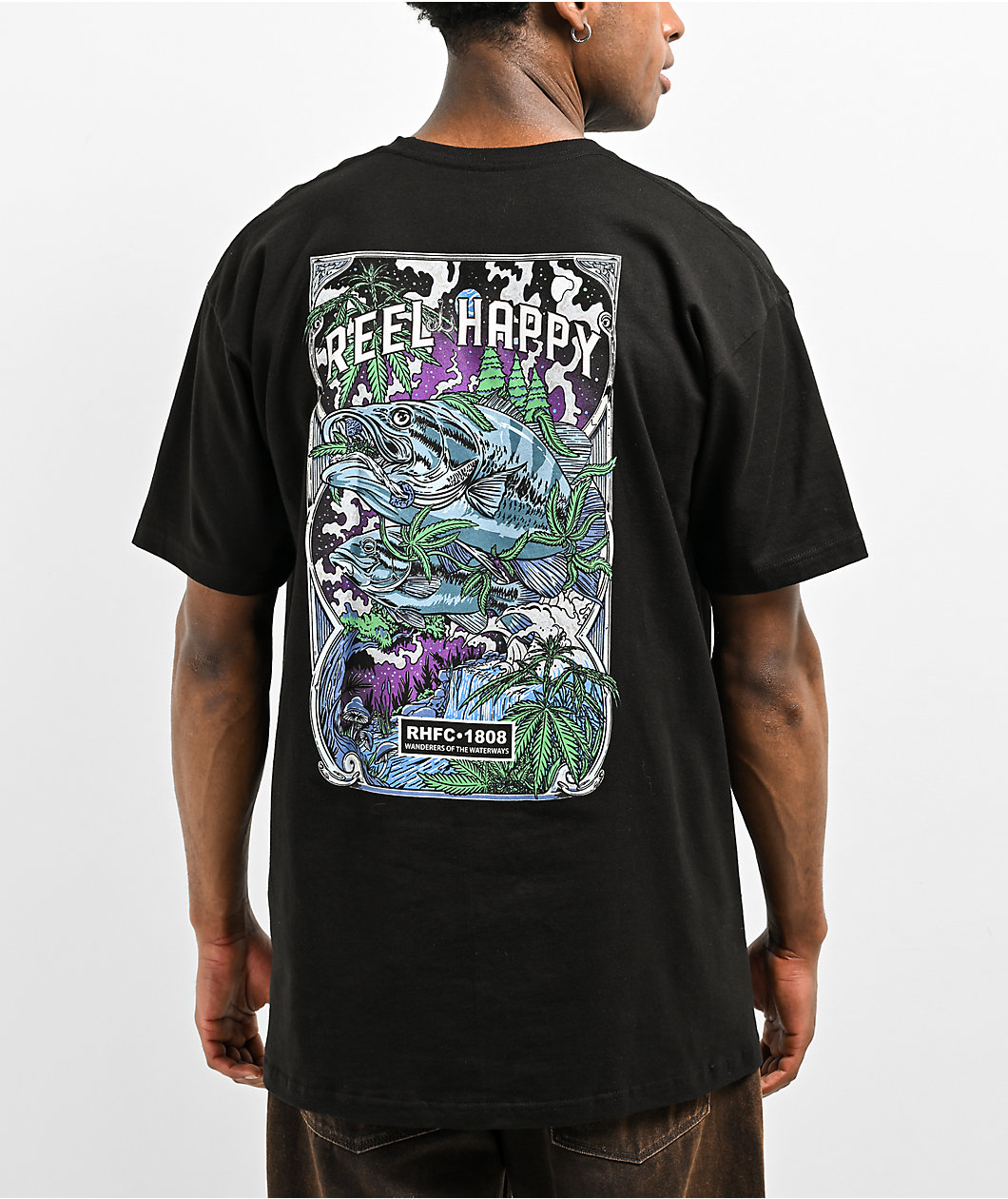 Reel Happy Co. 420 Night Trippers Black T-Shirt