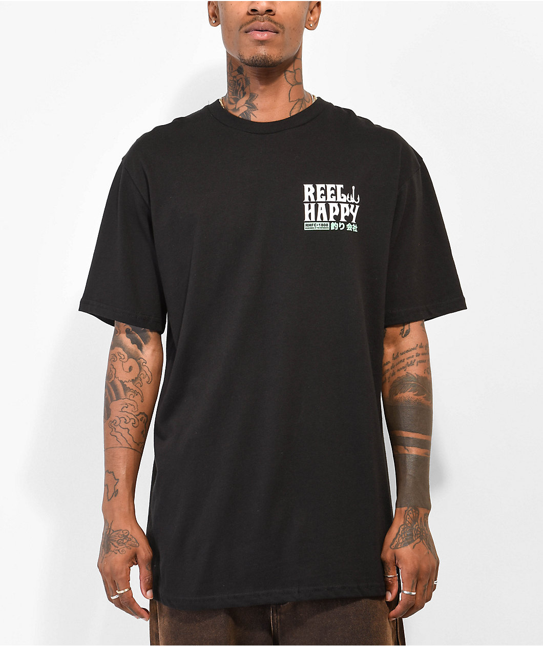 Reel Happy Co. Lucky Bass Black T-Shirt