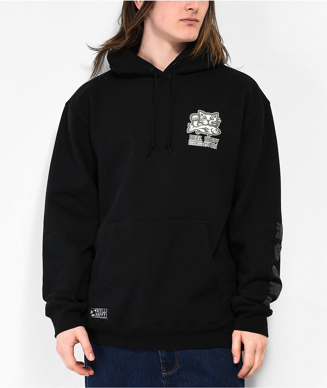 Reel Happy Co. Masu Black Hoodie