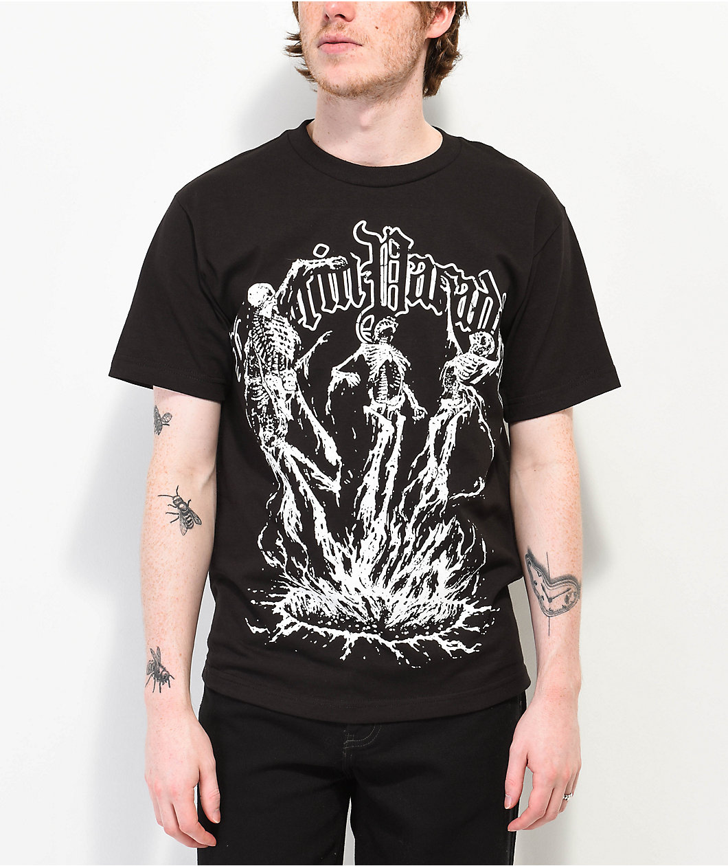 Rest In Paradise by Anuel AA Skeletons Black T-Shirt