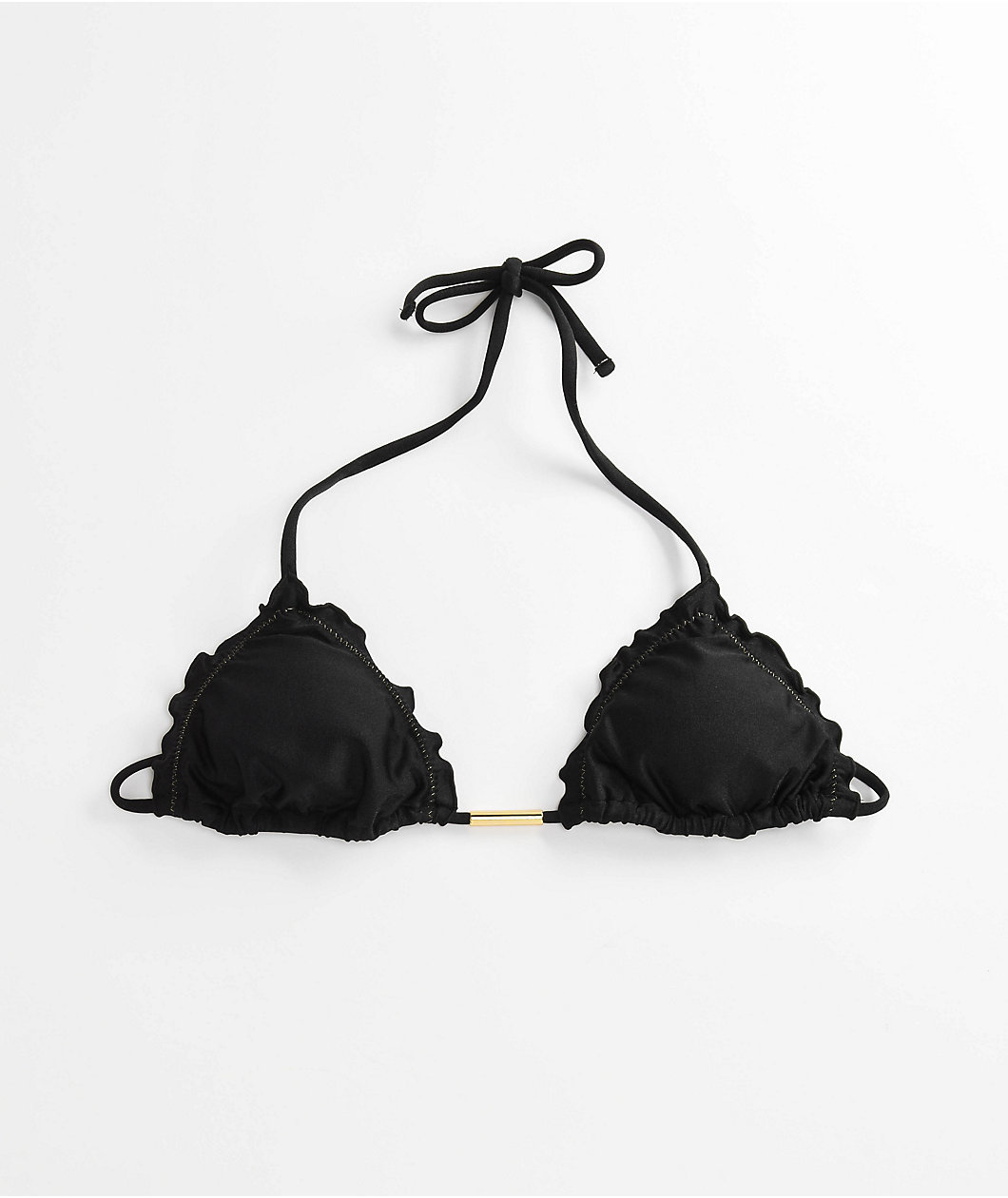 Rio De Sol Frufru Shimmer Black Triangle Bikini Top